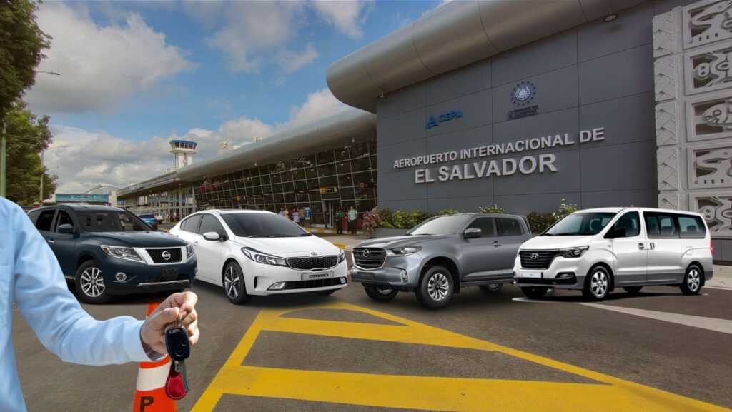 Turistas alquilando carro en El Salvador con Albert Rent A Car